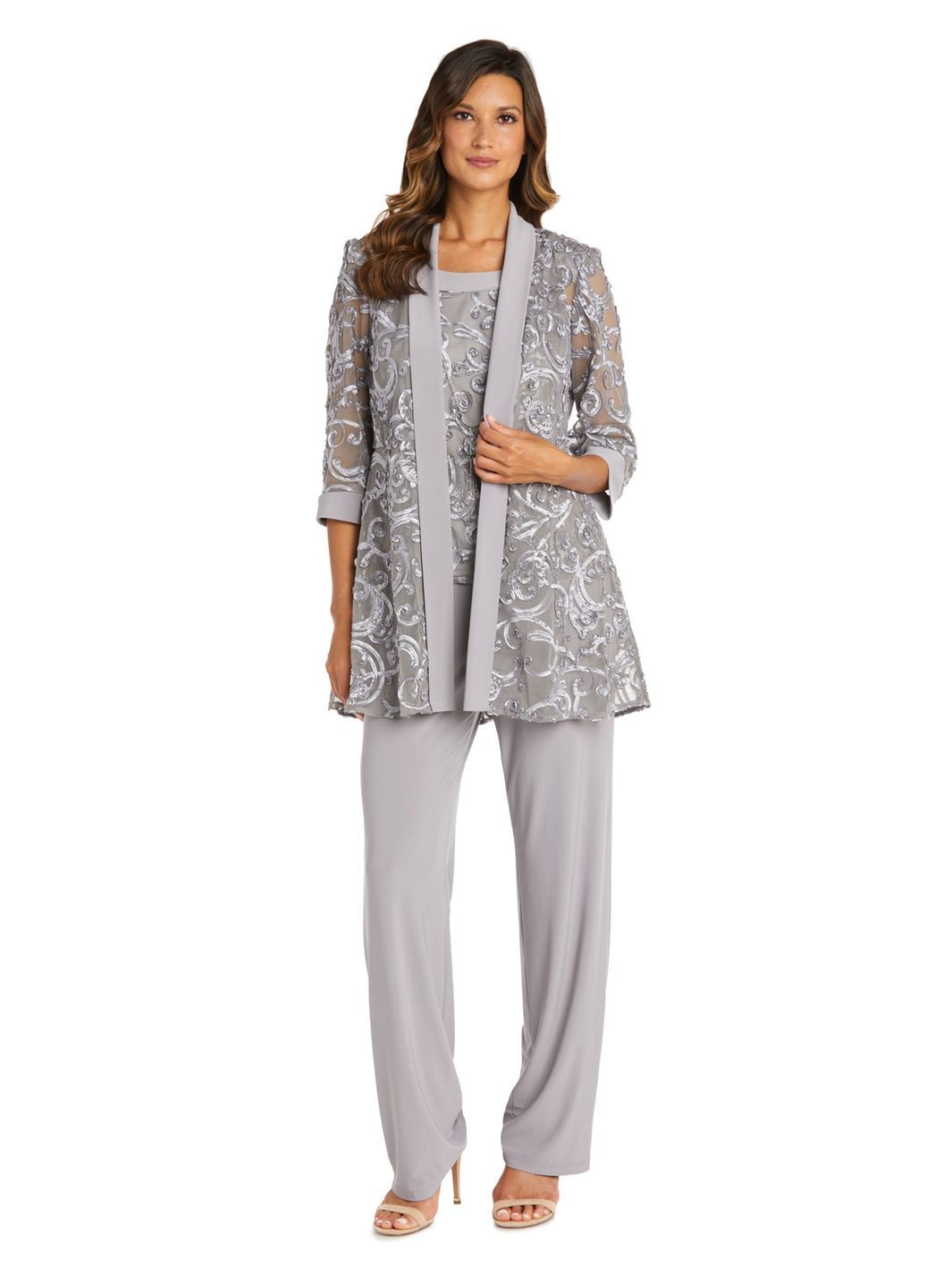 Two-Piece Soutache Jacket and Tank Pantsuit with Necklace sold by Lord & Taylor product image thumbnail 2