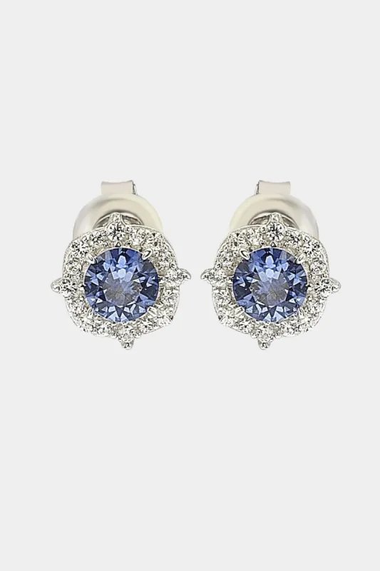 Sapphire & Diamond Accent Halo Stud Earrings sold by Lord & Taylor