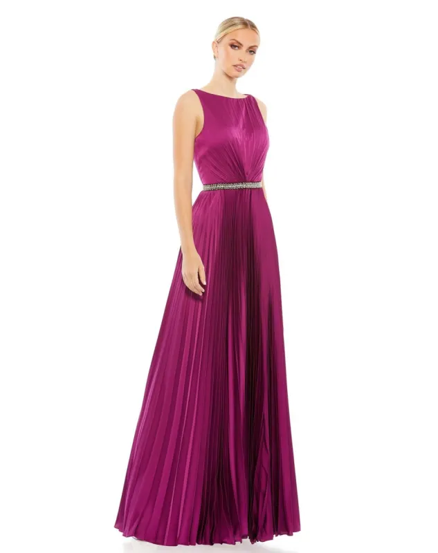 Pleated Sleeveless Bateau Gown sold by Lord & Taylor