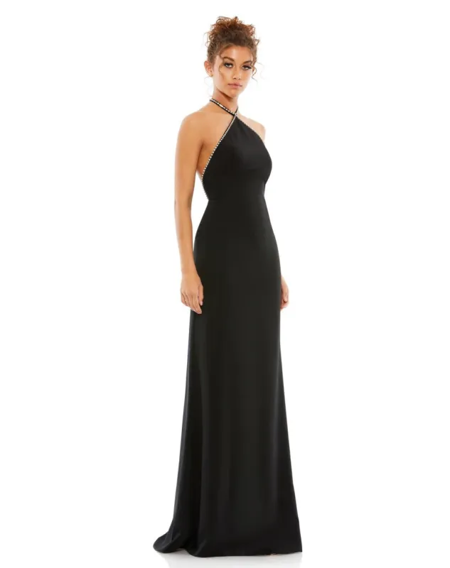 Beaded Hem Halter Column Gown sold by Lord & Taylor