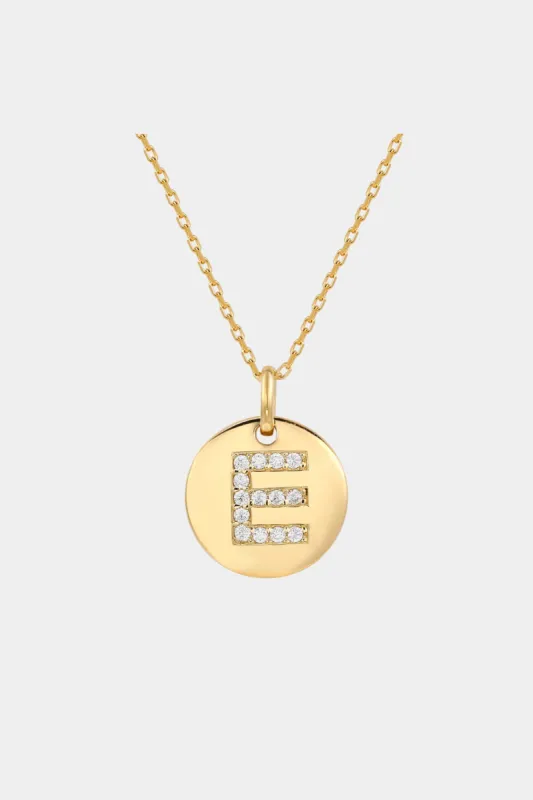 Yellow Sterling Silver Cubic Zirconia Letter Initial Disc Pendant Necklace sold by Lord & Taylor