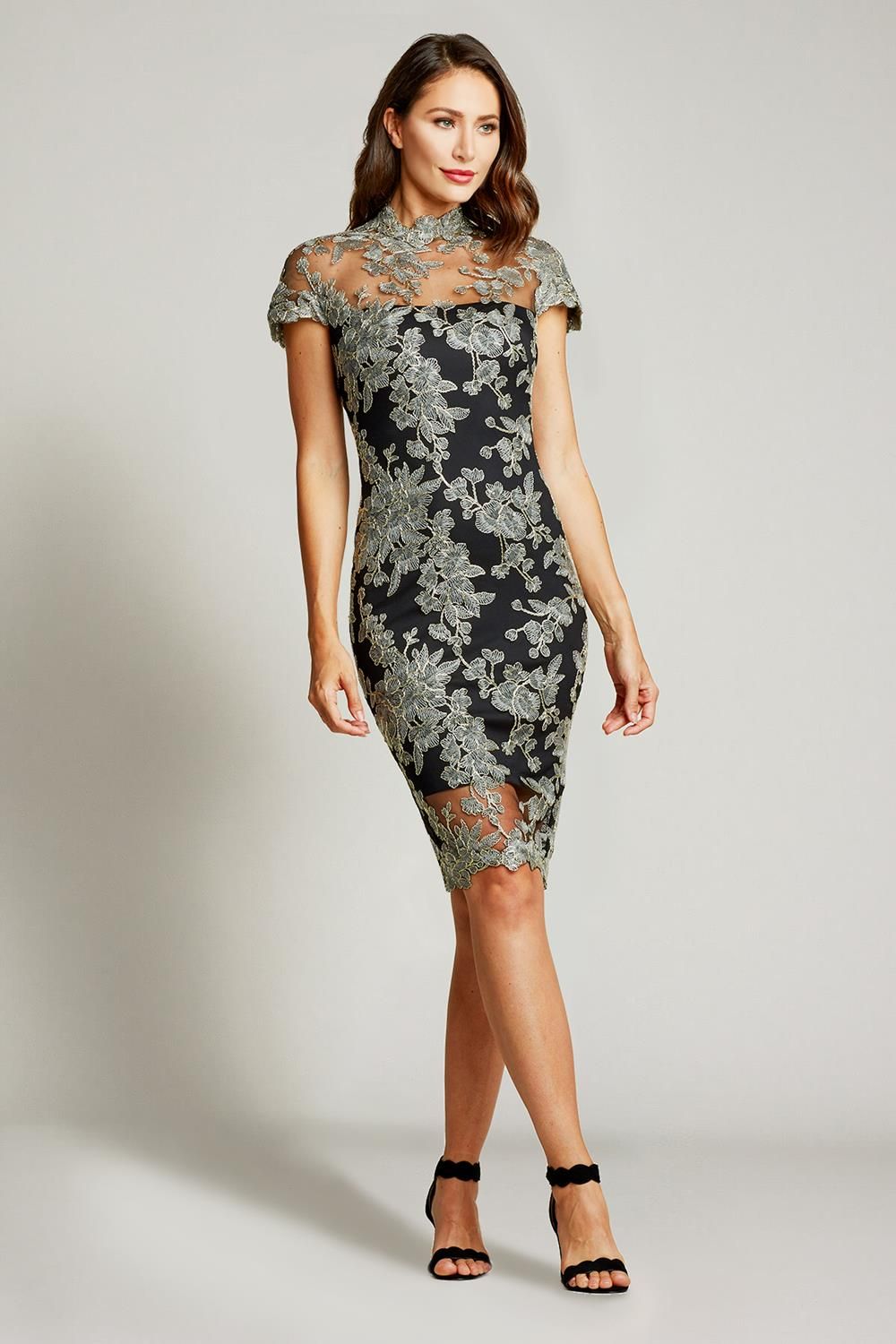 Lace Illusion Neck-Line Mock Neck Dress sold by Lord & Taylor product image thumbnail 4