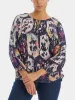 Medallion Mix Keyhole Blouse sold by Lord & Taylor