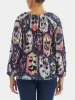 Medallion Mix Keyhole Blouse sold by Lord & Taylor