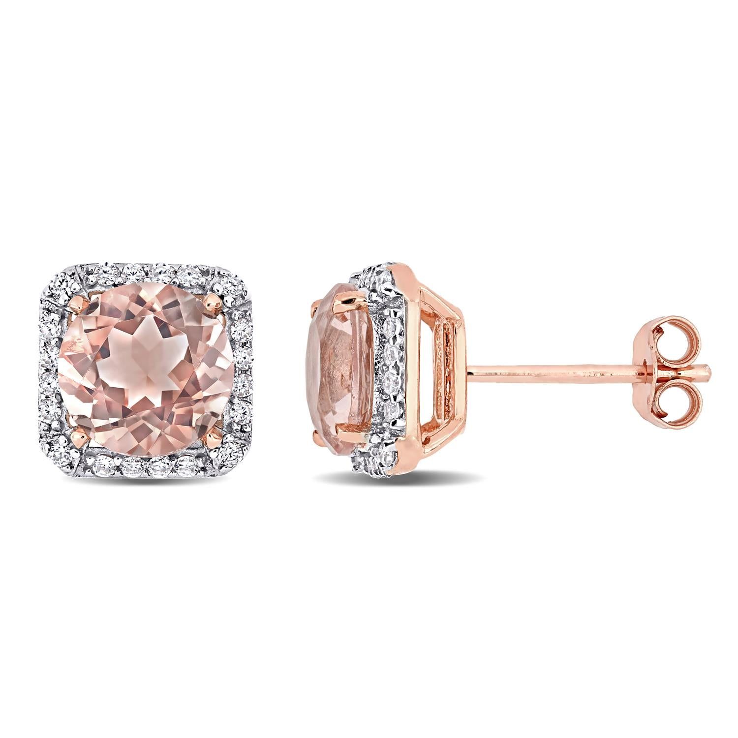 Created Morganite and Cubic Zirconia Earrings sold by Lord & Taylor product image thumbnail 4