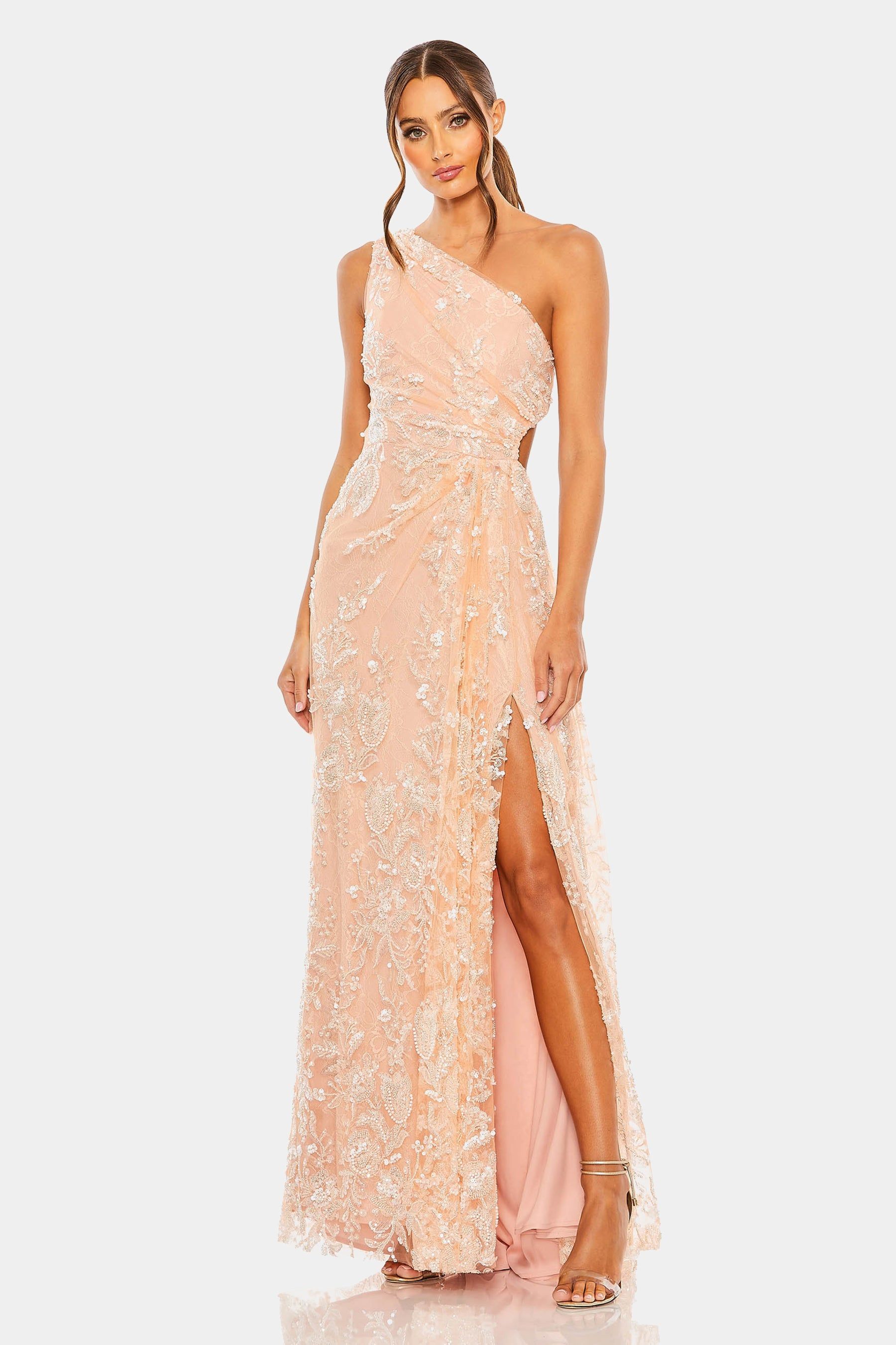One Shoulder Side Cut Embellished Gown sold by Lord & Taylor product image thumbnail 5