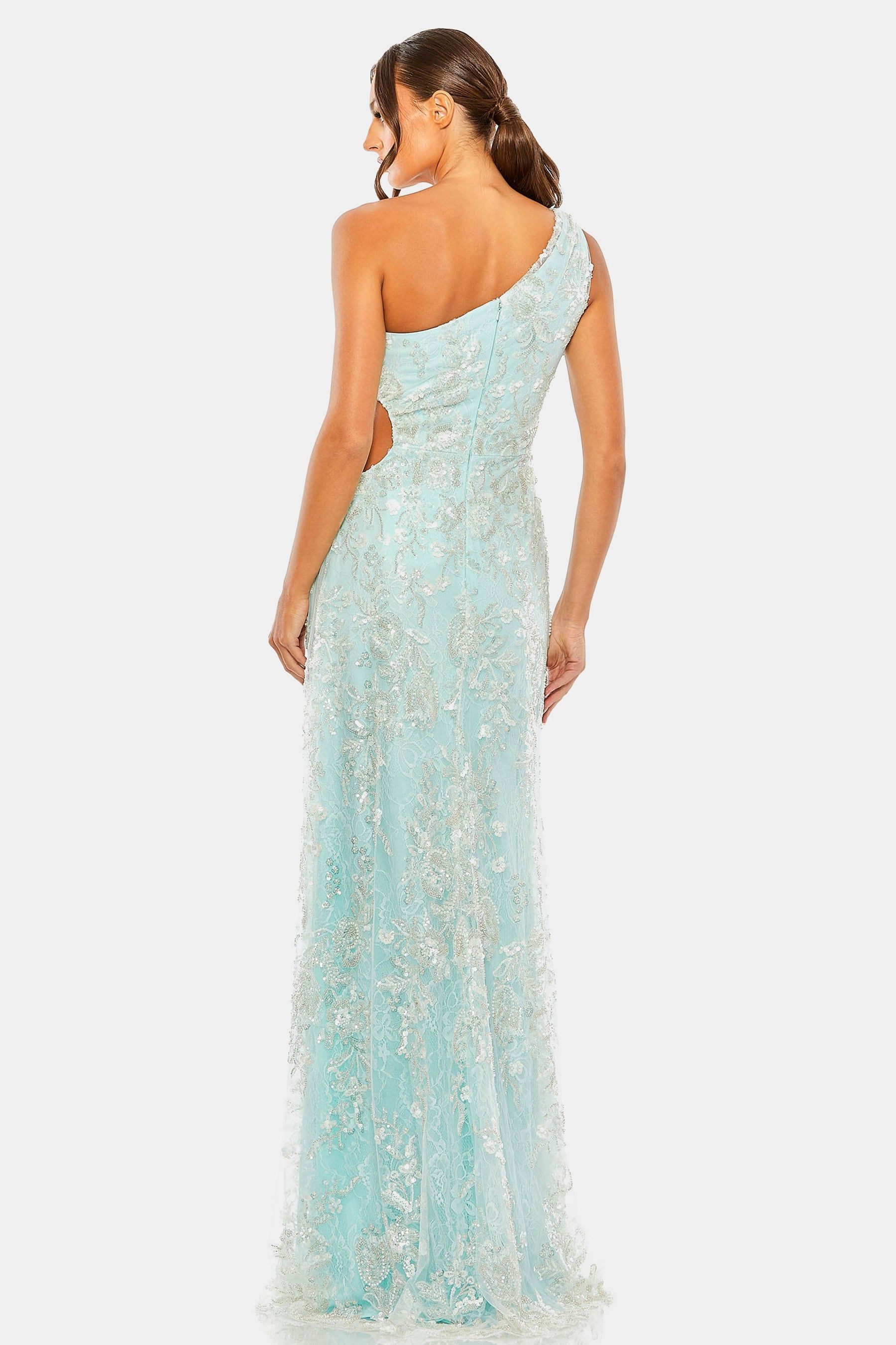 One Shoulder Side Cut Embellished Gown sold by Lord & Taylor product image thumbnail 3