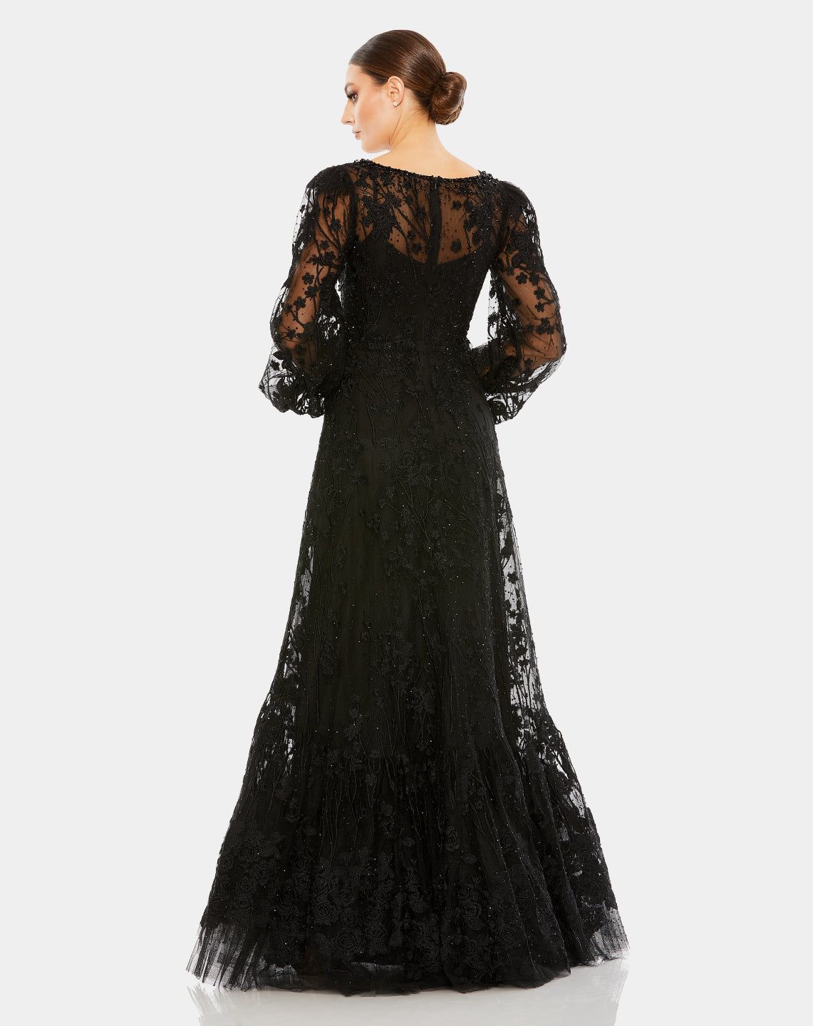Embroidered Poet Sleeve Tiered A Line Gown sold by Lord & Taylor product image thumbnail 4