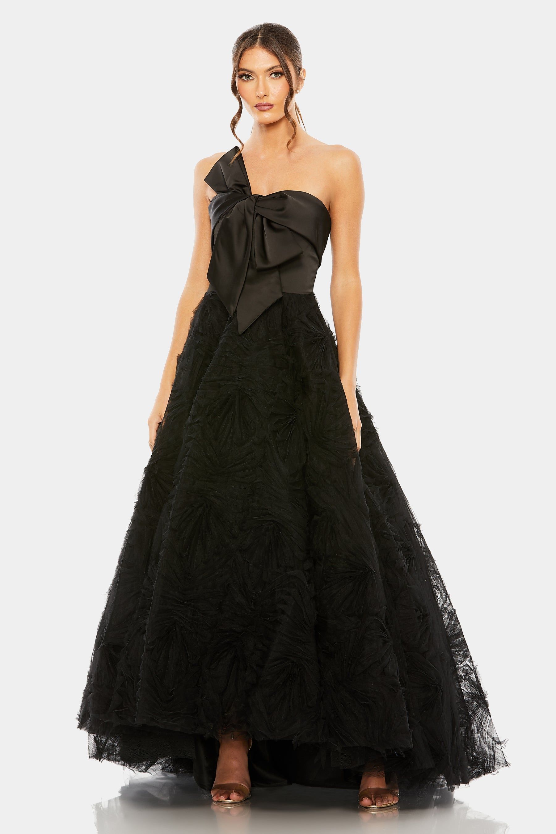 Bow Knot Front Tulle Gown sold by Lord & Taylor