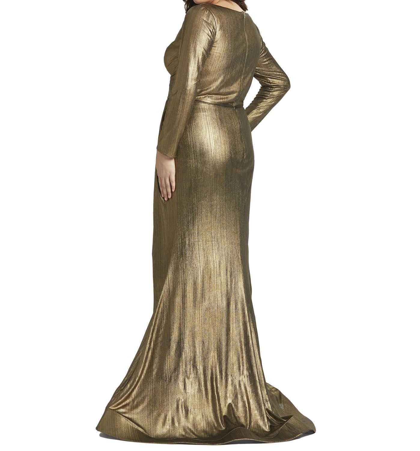 Long Sleeve Metallic Gown sold by Lord & Taylor product image thumbnail 2