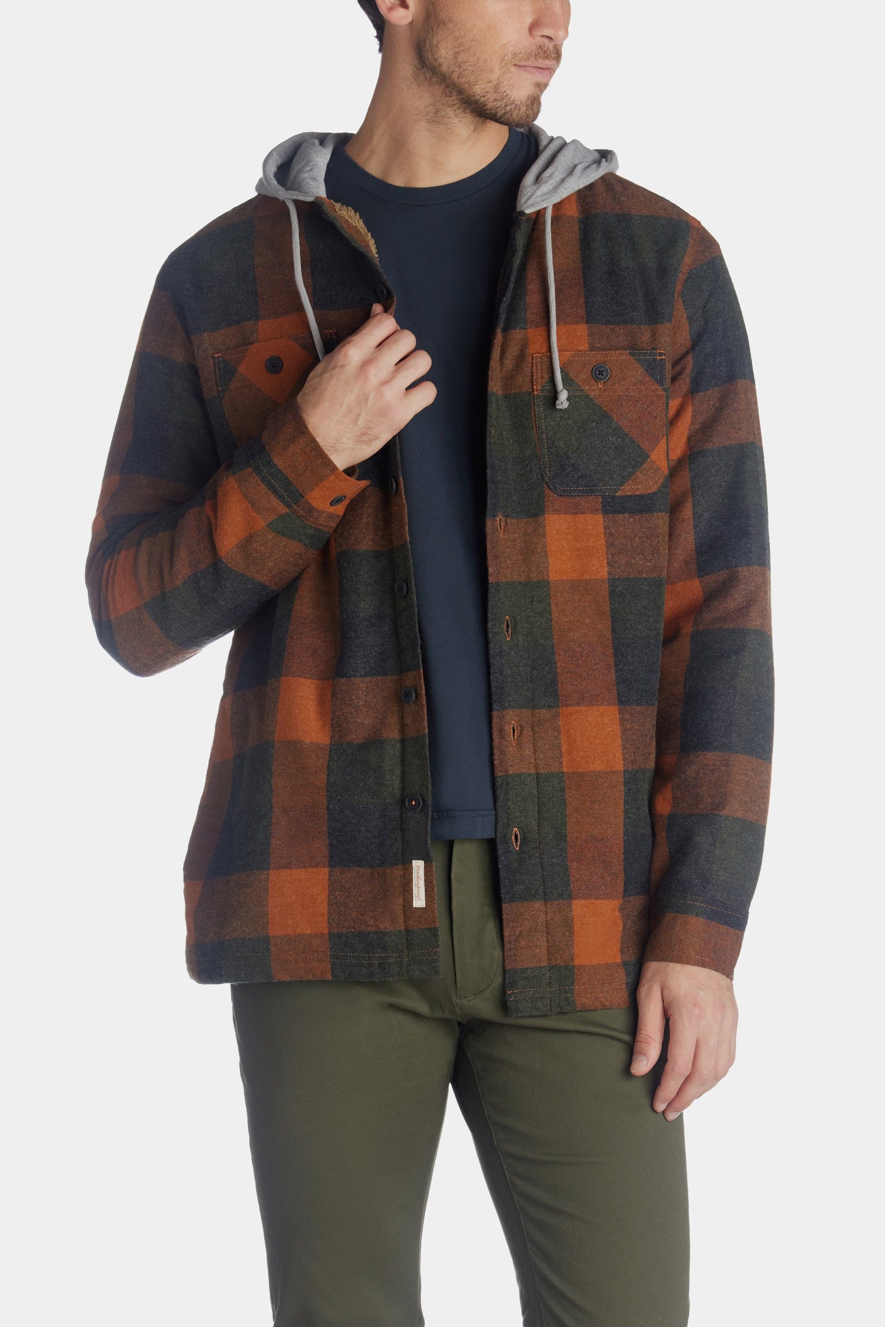 Sherpa Lined Flannel Hooded Shirt Jacket sold by Lord & Taylor