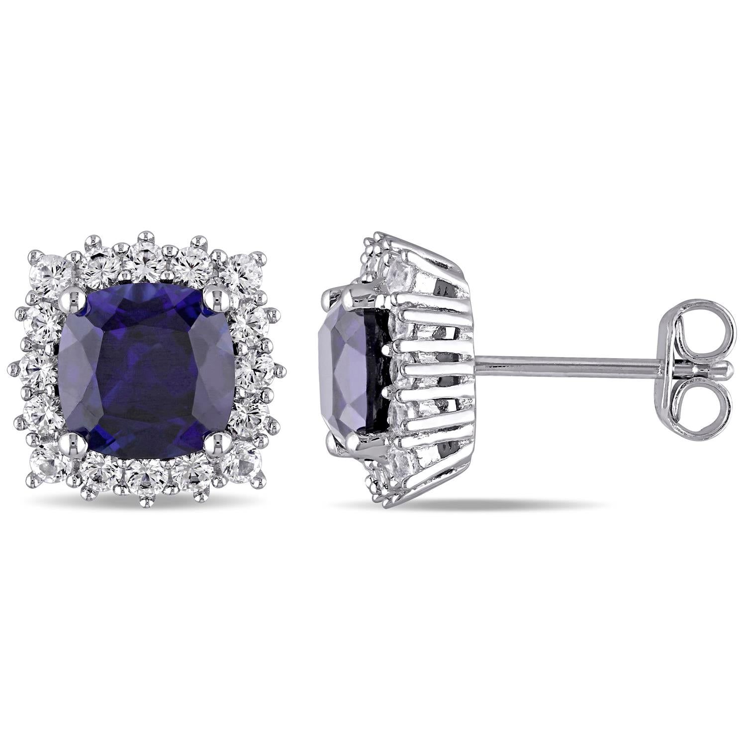 Lab-Created Blue and White Sapphire Earrings sold by Lord & Taylor