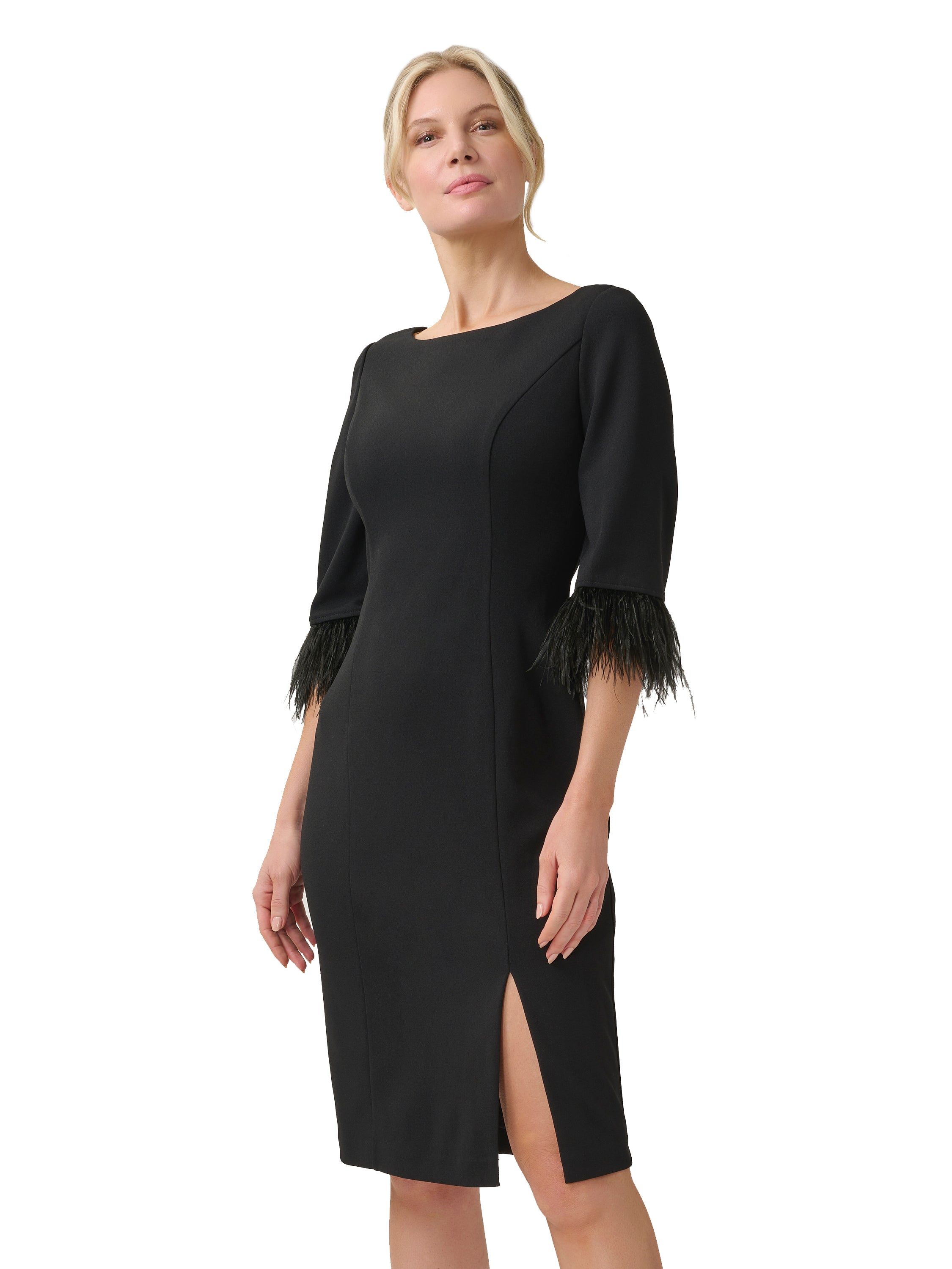 Feather Trimmed Crepe Sheath sold by Lord & Taylor product image thumbnail 6