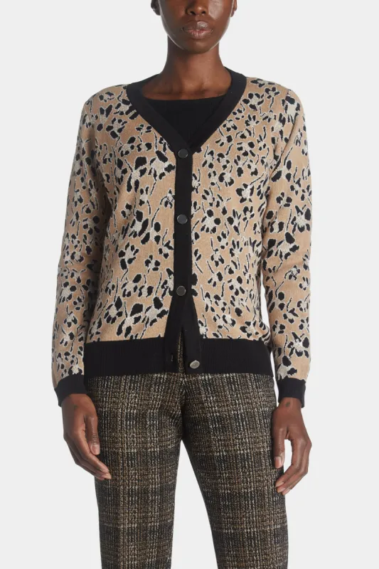 Jaquard Cardigan with Solid Placket sold by Lord & Taylor