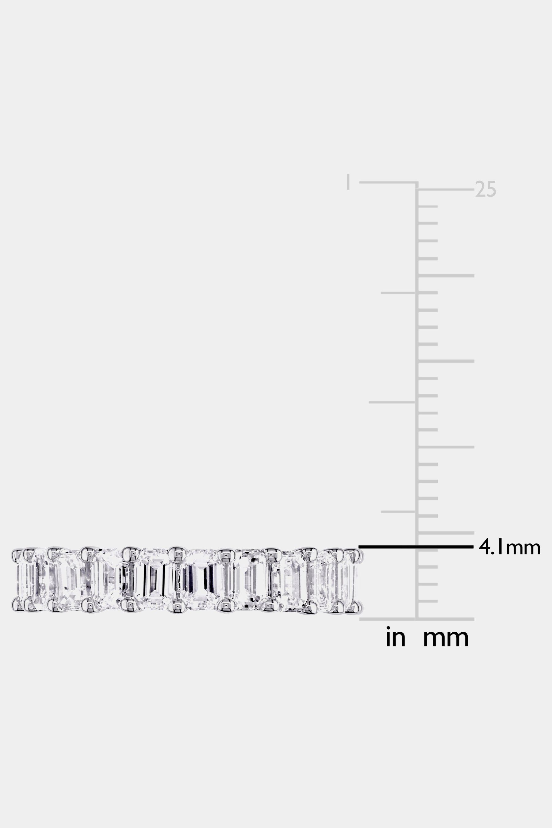 Diamond Emerald Cut Eternity Ring Set in 18k White Gold sold by Lord & Taylor product image thumbnail 5