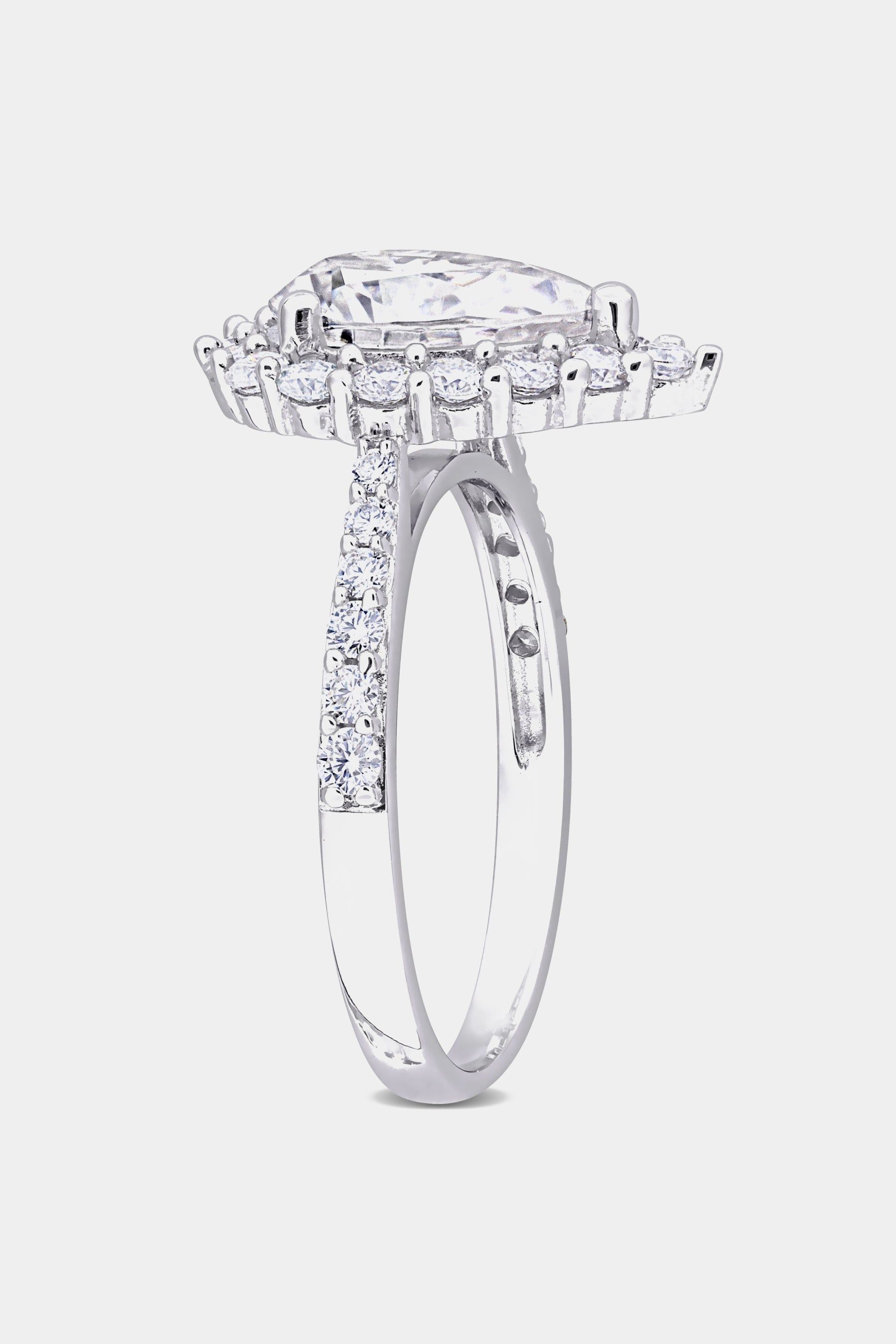 Pear-Cut Moissanite Halo Ring sold by Lord & Taylor product image thumbnail 3