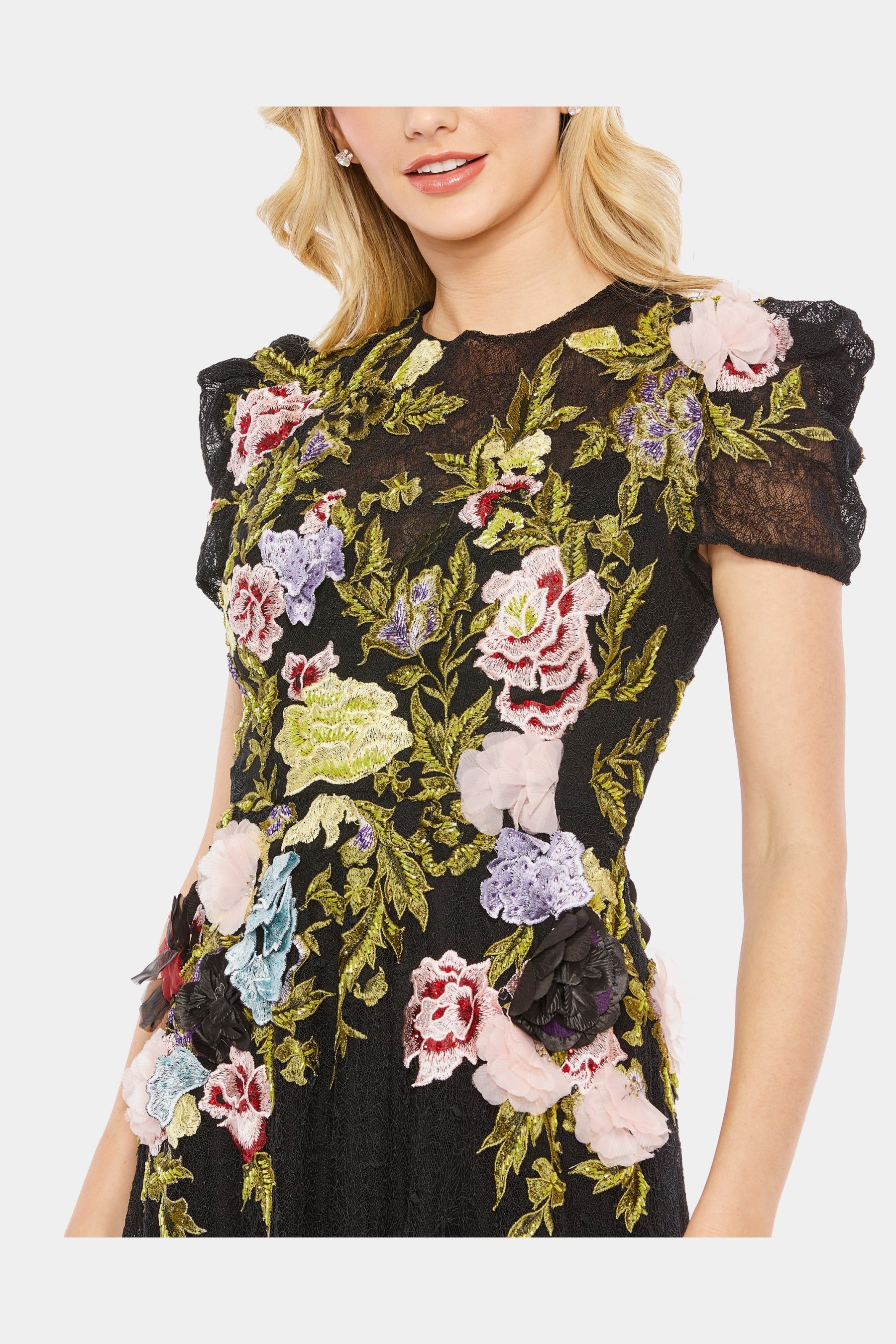 Embroidered Floral Long Sleeve Gown sold by Lord & Taylor product image thumbnail 3