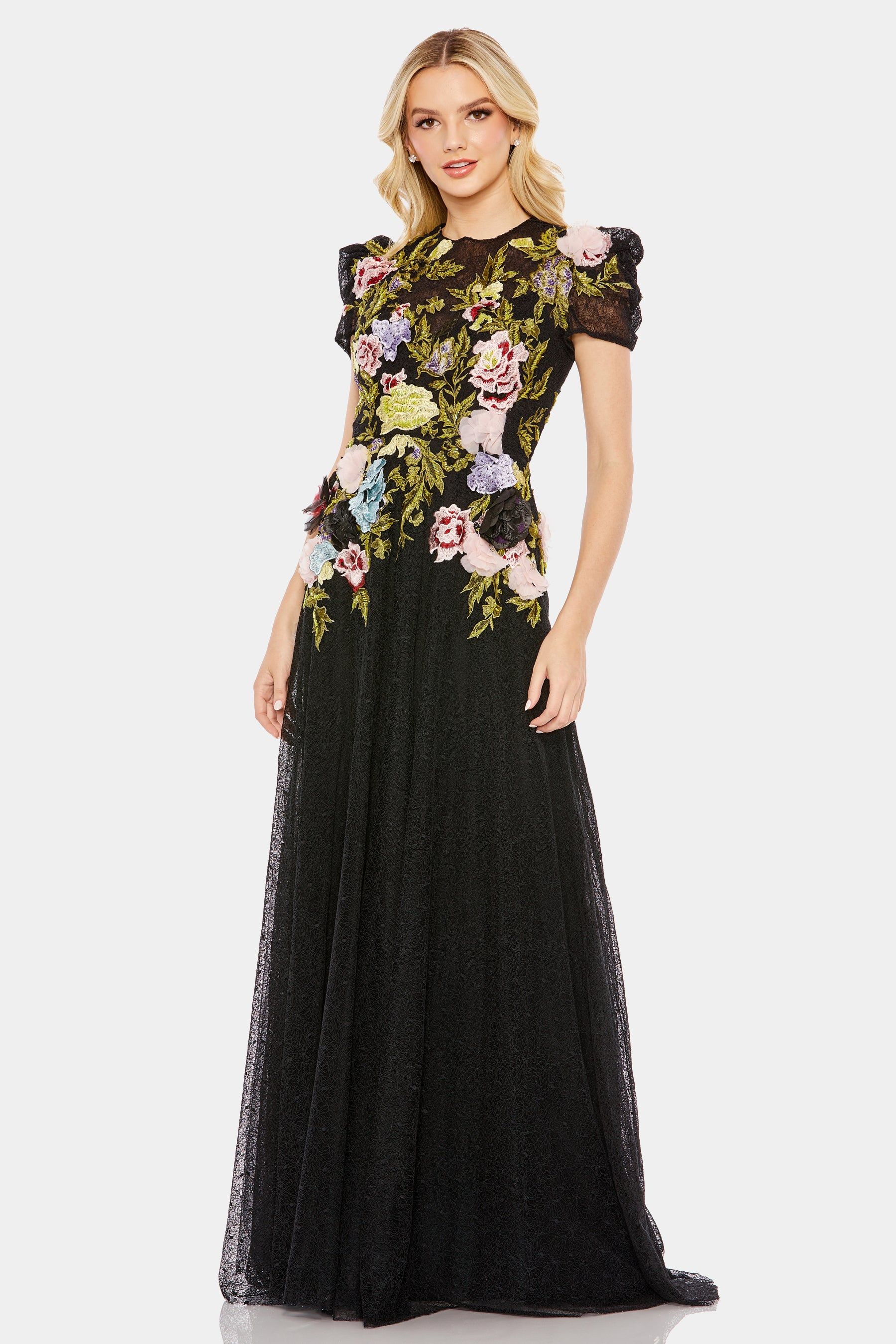 Embroidered Floral Long Sleeve Gown sold by Lord & Taylor