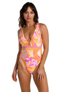 Swirl V-Plunge One Piece Swimsuit sold by Lord & Taylor