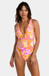 Swirl V-Plunge One Piece Swimsuit sold by Lord & Taylor
