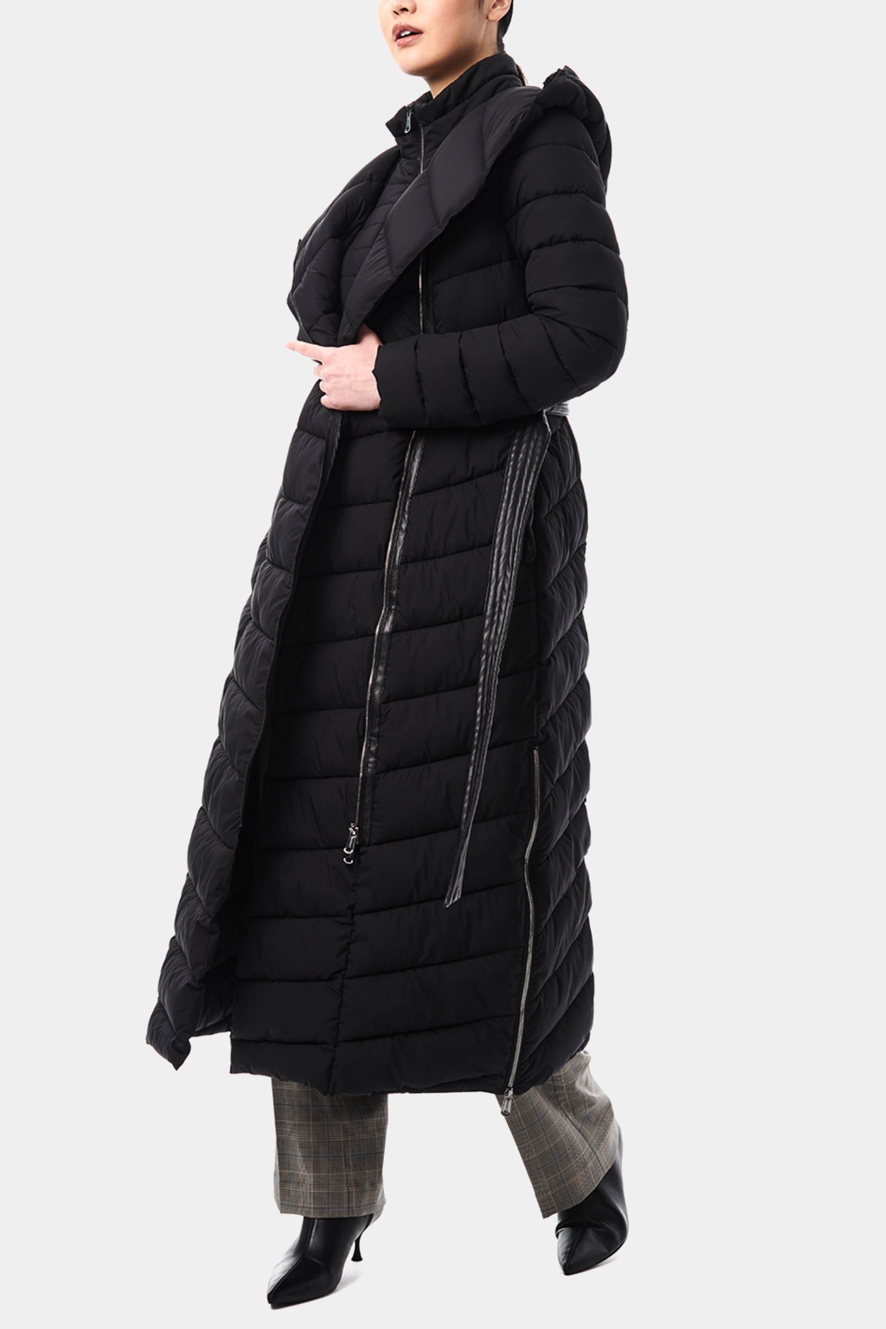 Tie-waist Combo Puffer Jacket sold by Lord & Taylor product image thumbnail 4