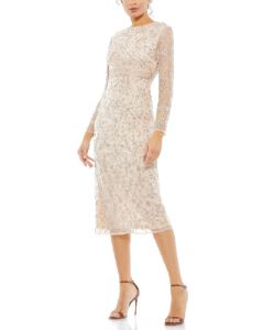Long Sleeve A-Line Beaded Midi Dress sold by Lord & Taylor