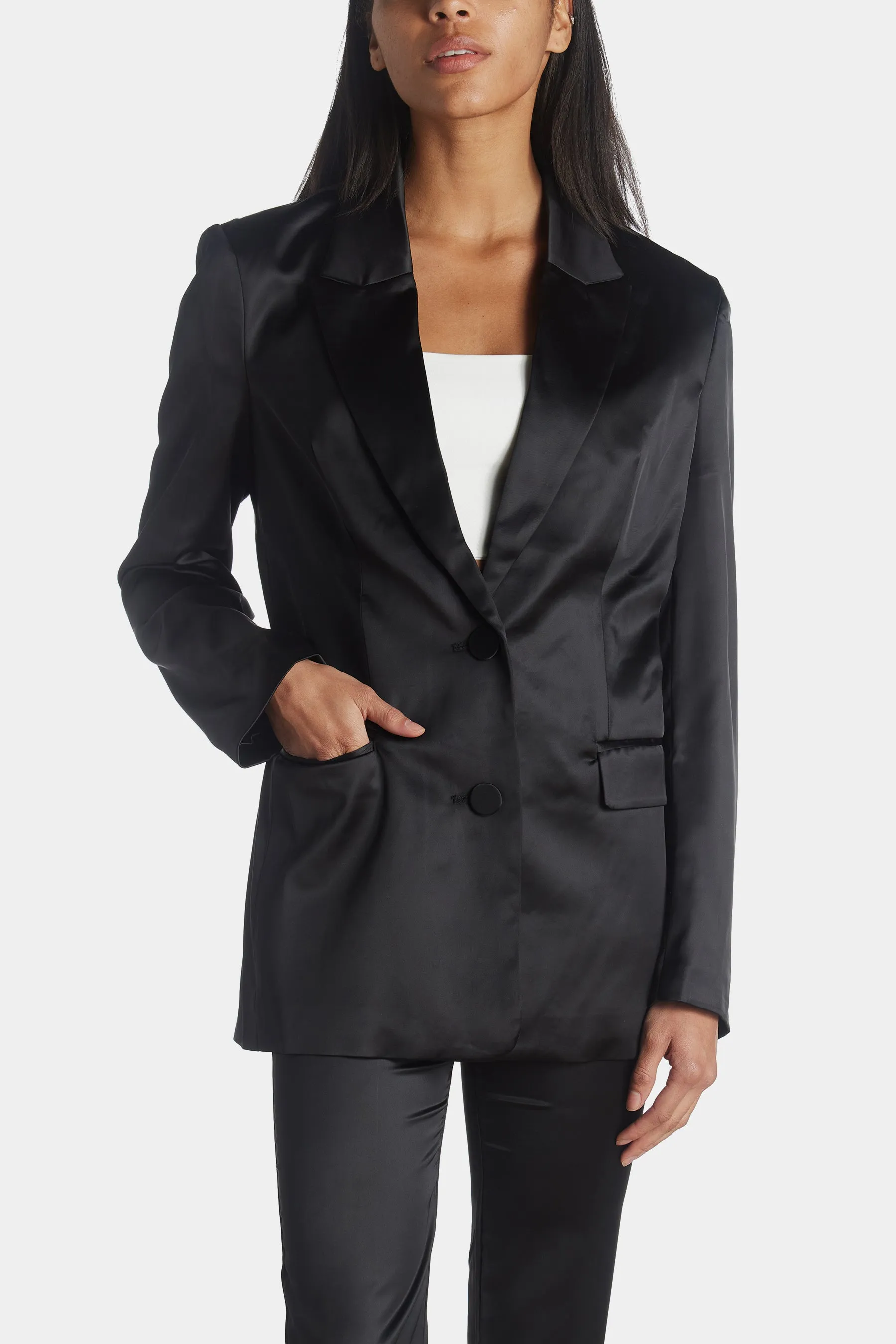 Nyah Satin Blazer sold by Lord & Taylor