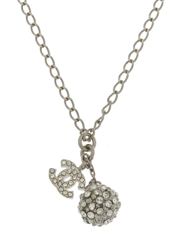 CC Logo Rhinestone Pendant Necklace sold by Lord & Taylor