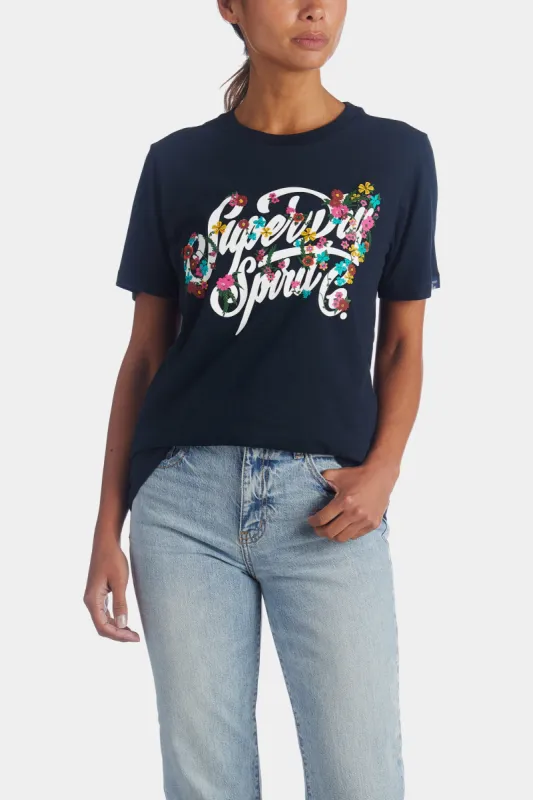 Script Style Floral Tee sold by Lord & Taylor