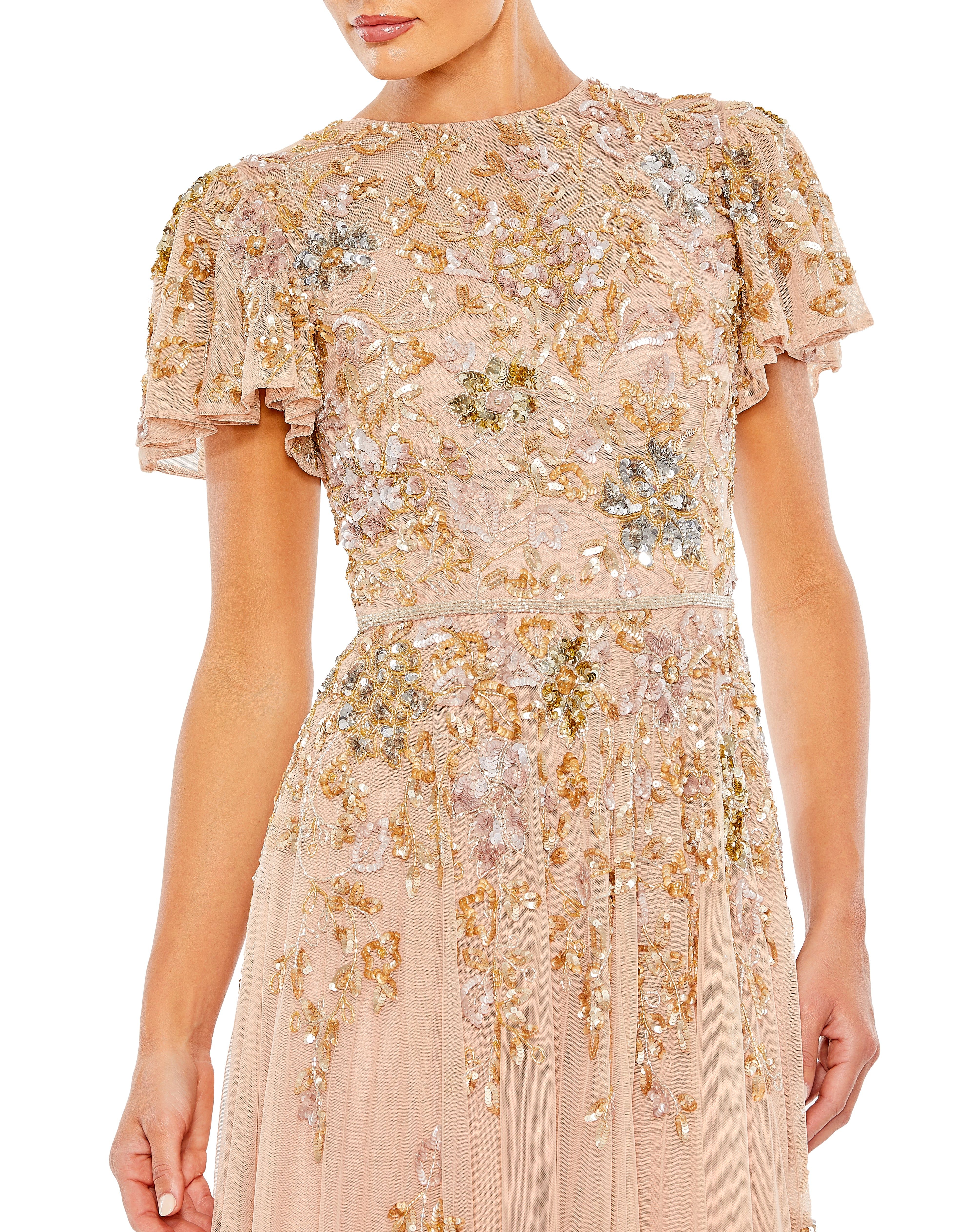 Embellished Butterfly Sleeve High Neck Gown sold by Lord & Taylor product image thumbnail 5