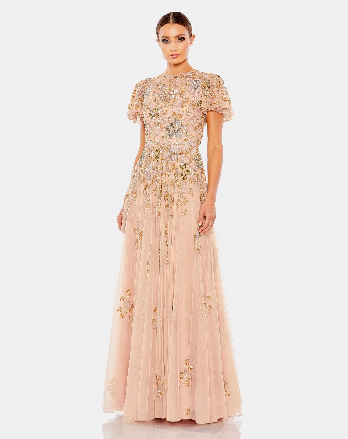 Embellished Butterfly Sleeve High Neck Gown sold by Lord & Taylor product image thumbnail 2