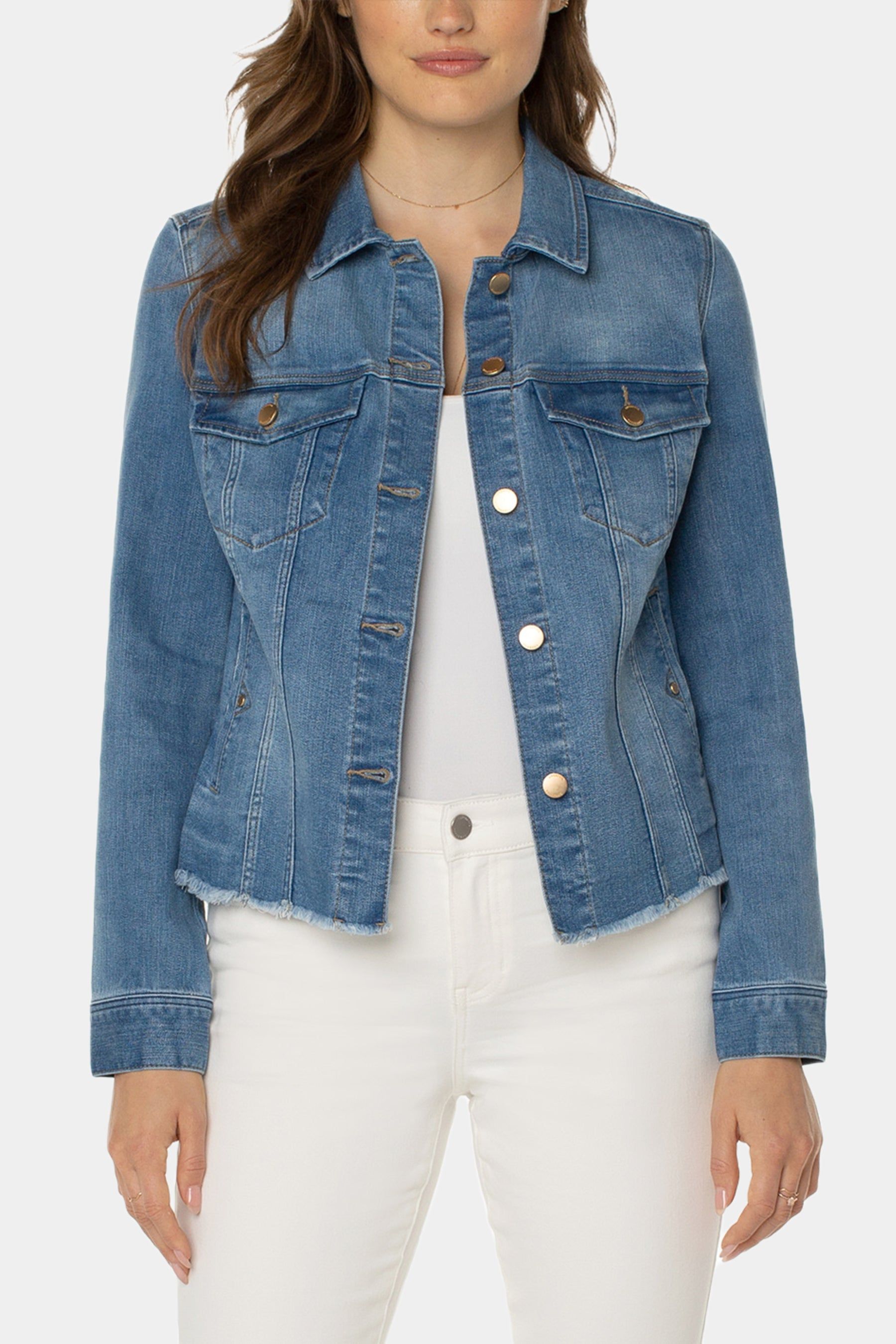 Fray Hem Classic Jean Jacket sold by Lord & Taylor