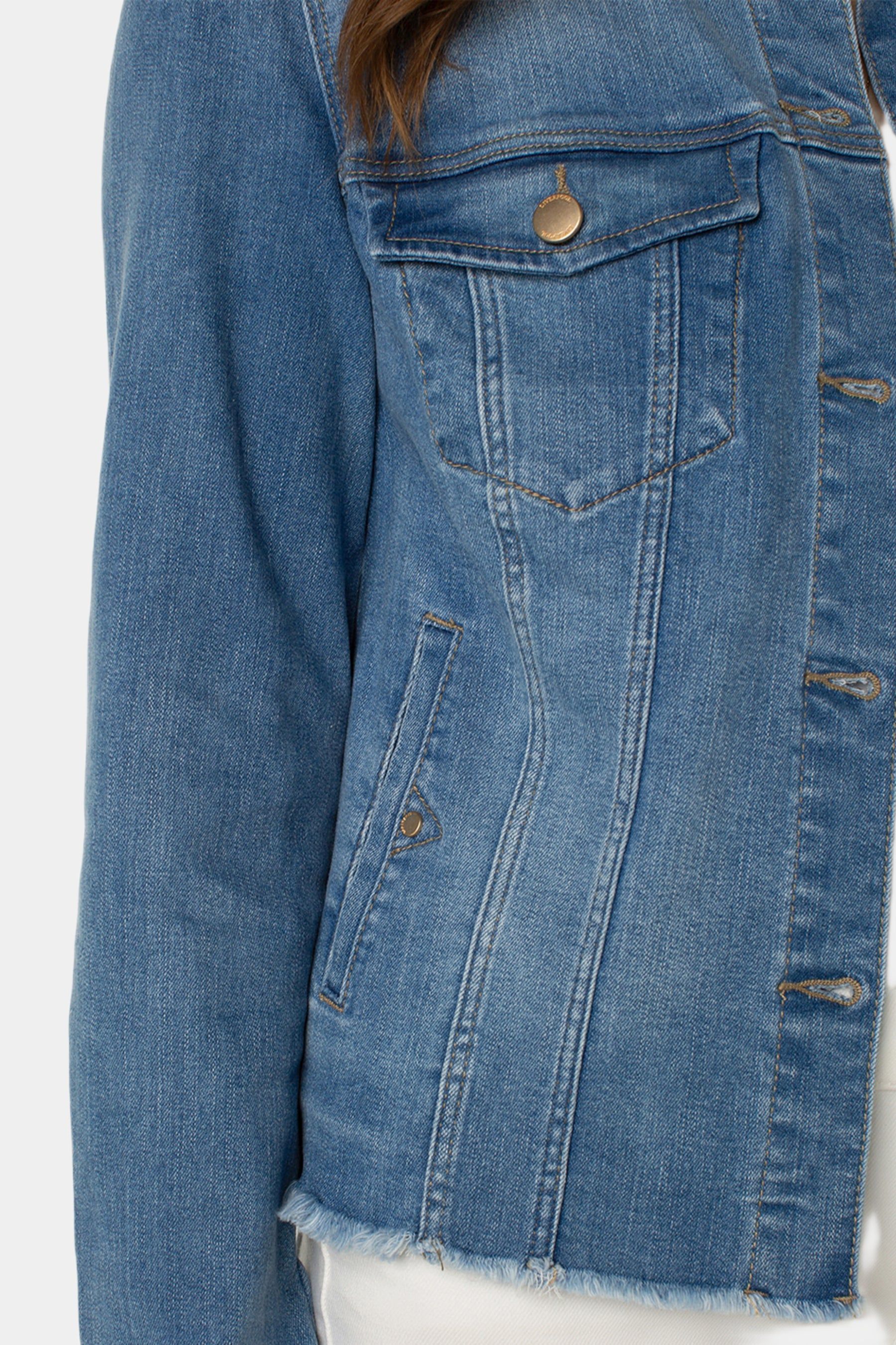 Fray Hem Classic Jean Jacket sold by Lord & Taylor product image thumbnail 5