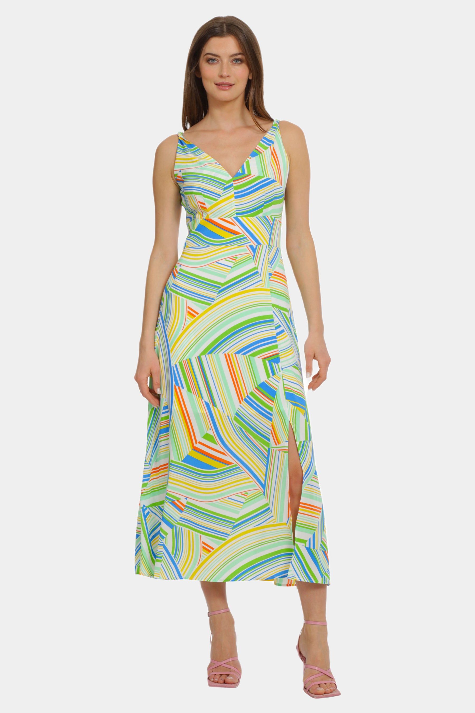 V-neck striped midi dress sold by Lord & Taylor