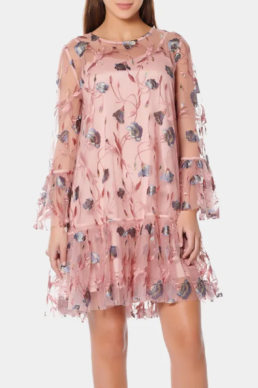 Embroidered Sheer Mesh Floral Dress sold by Lord & Taylor