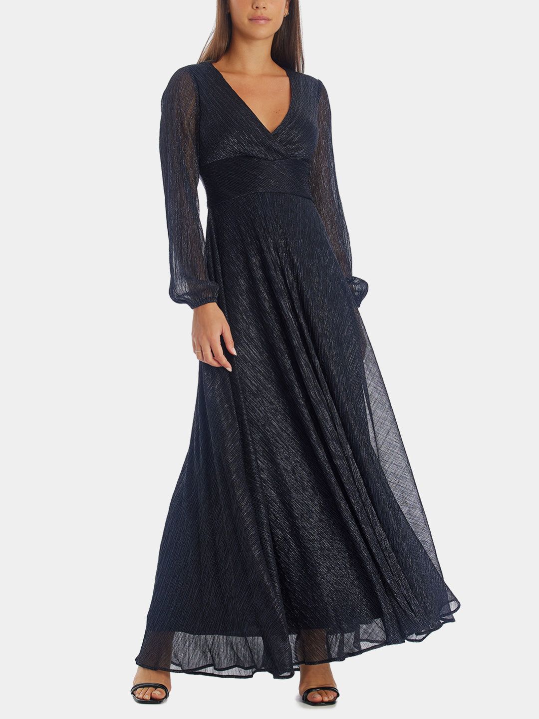 Long Sleeve V-Neck Metallic Knit Wrap sold by Lord & Taylor product image thumbnail 2