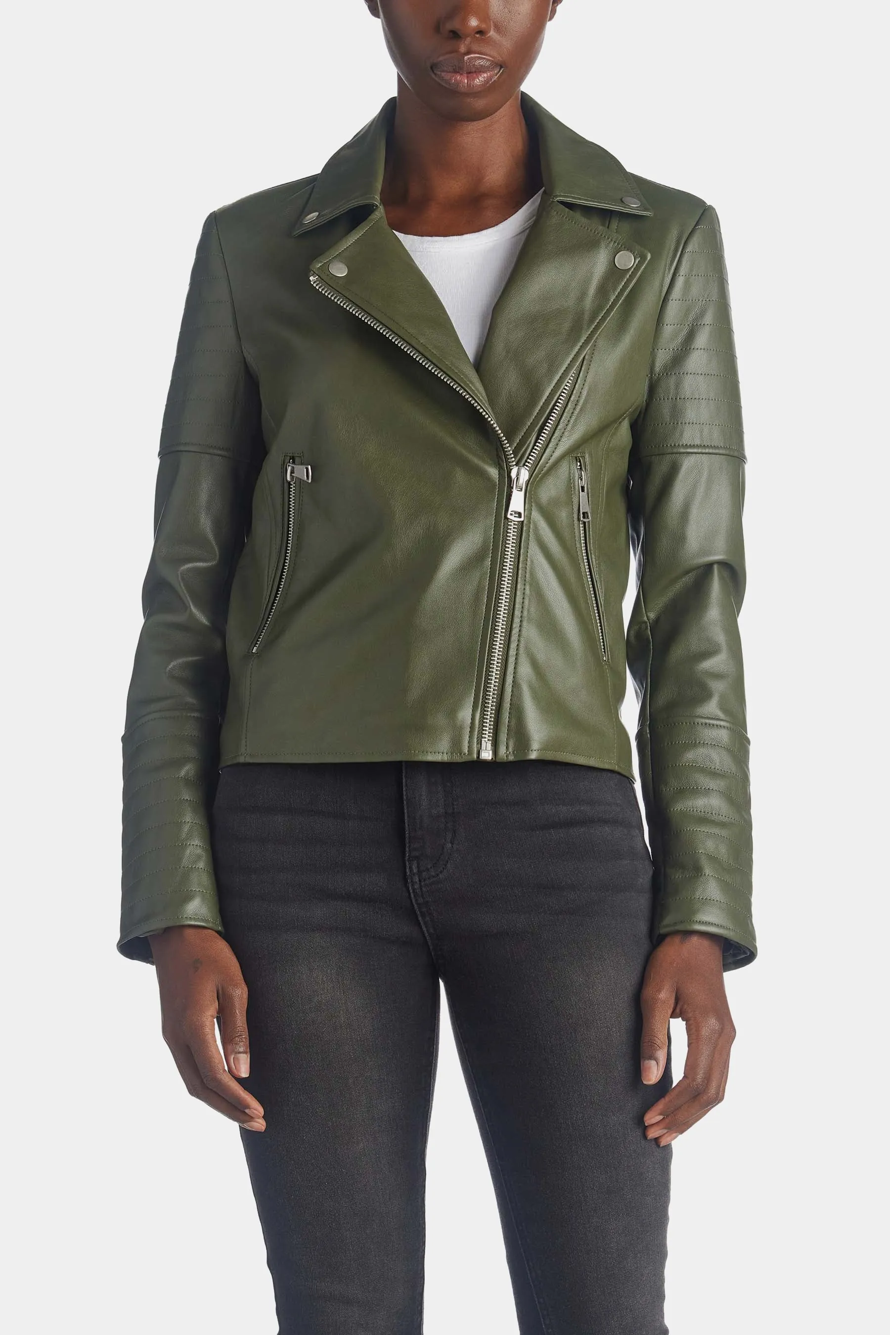 Faux Leather Moto Jacket sold by Lord & Taylor
