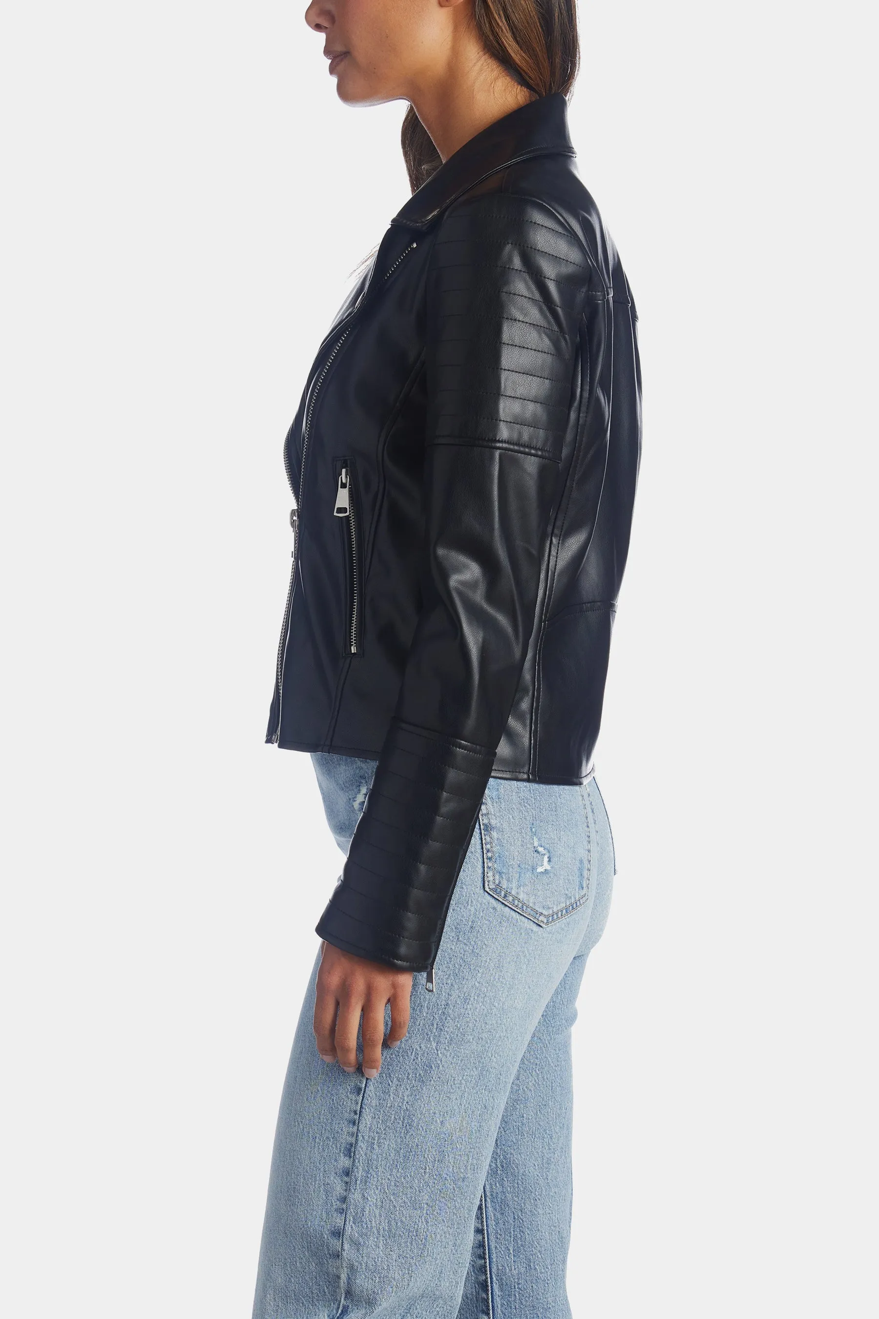 Faux Leather Moto Jacket sold by Lord & Taylor product image thumbnail 5