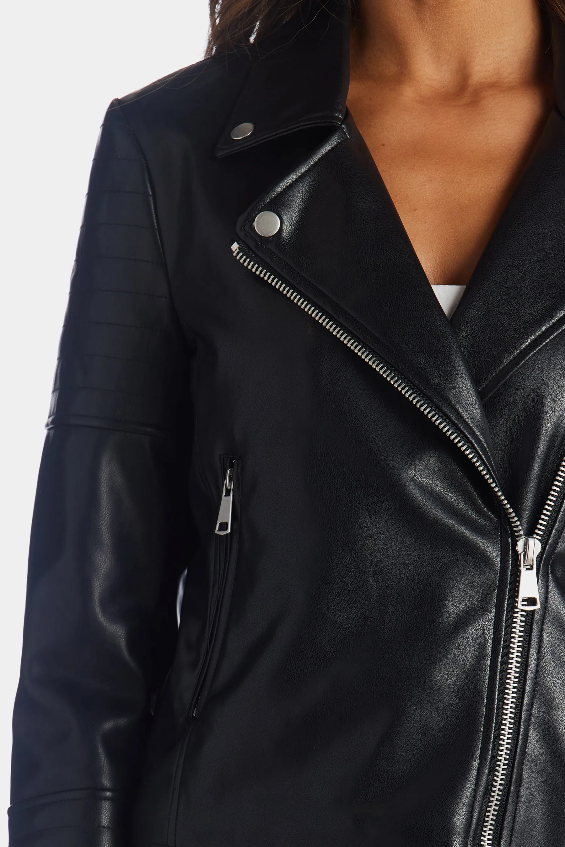 Faux Leather Moto Jacket sold by Lord & Taylor product image thumbnail 3