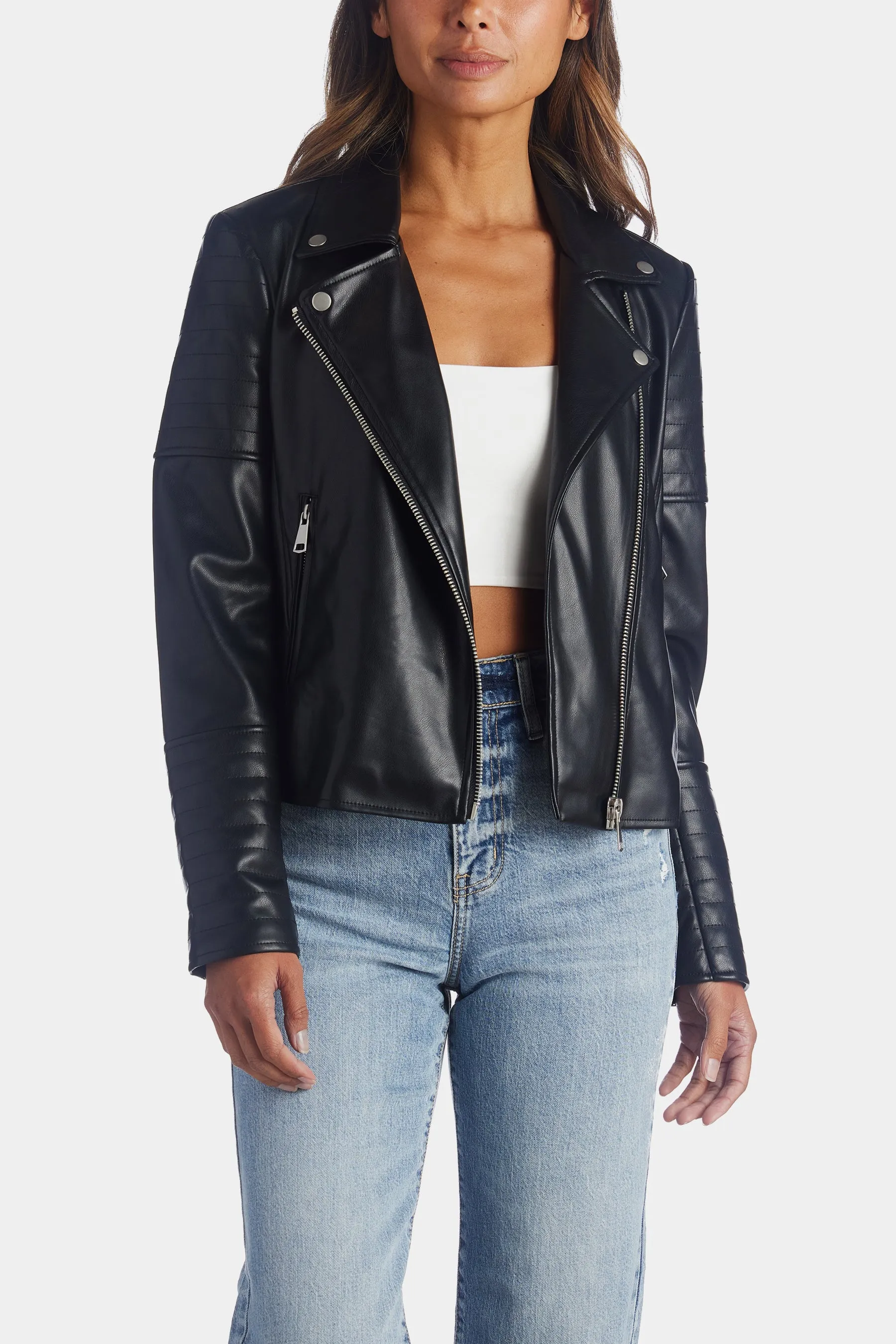 Faux Leather Moto Jacket sold by Lord & Taylor product image thumbnail 4