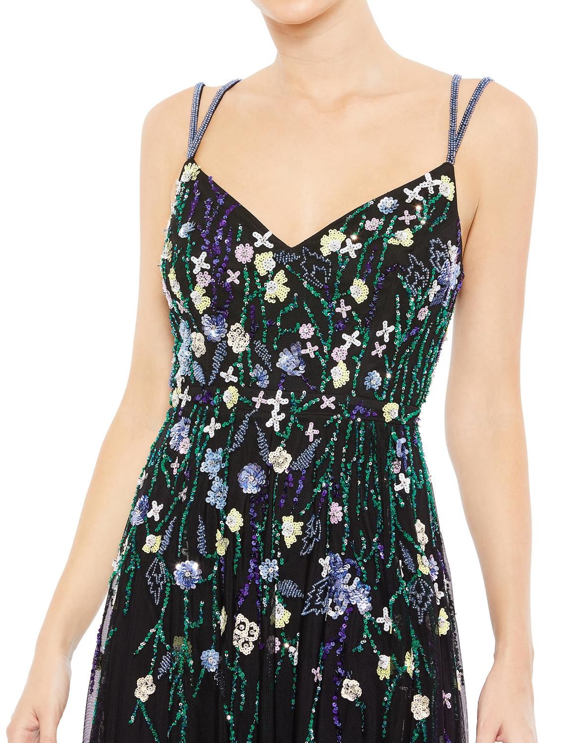 Embellished Spaghetti Strap V Neck A Line Gown sold by Lord & Taylor product image thumbnail 3