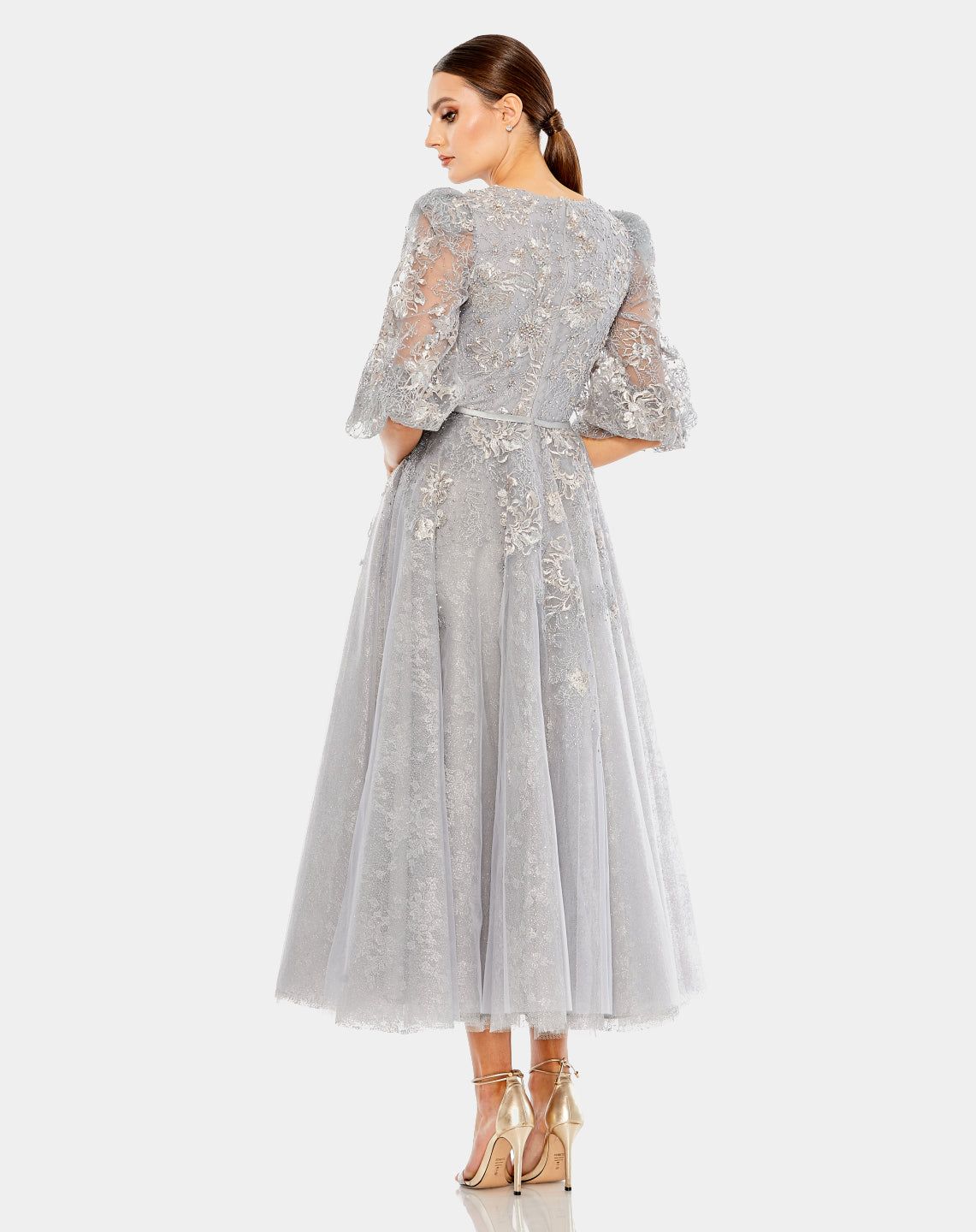 Embellished Puff Half Sleeve A Line Dress sold by Lord & Taylor product image thumbnail 4