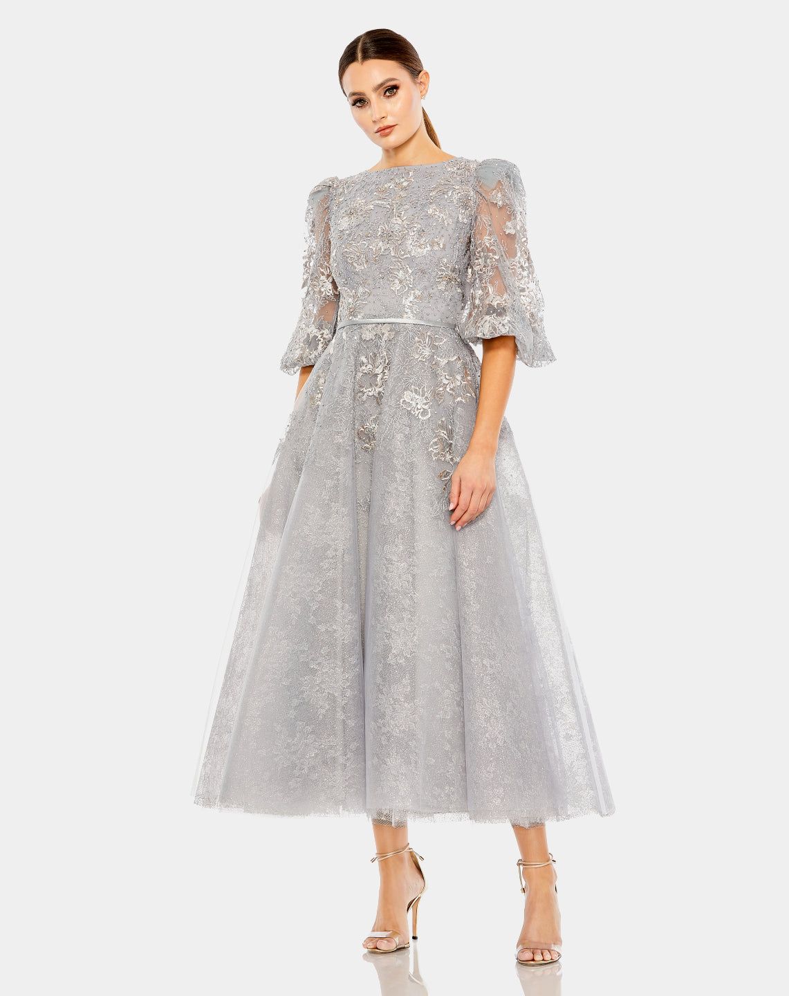 Embellished Puff Half Sleeve A Line Dress sold by Lord & Taylor