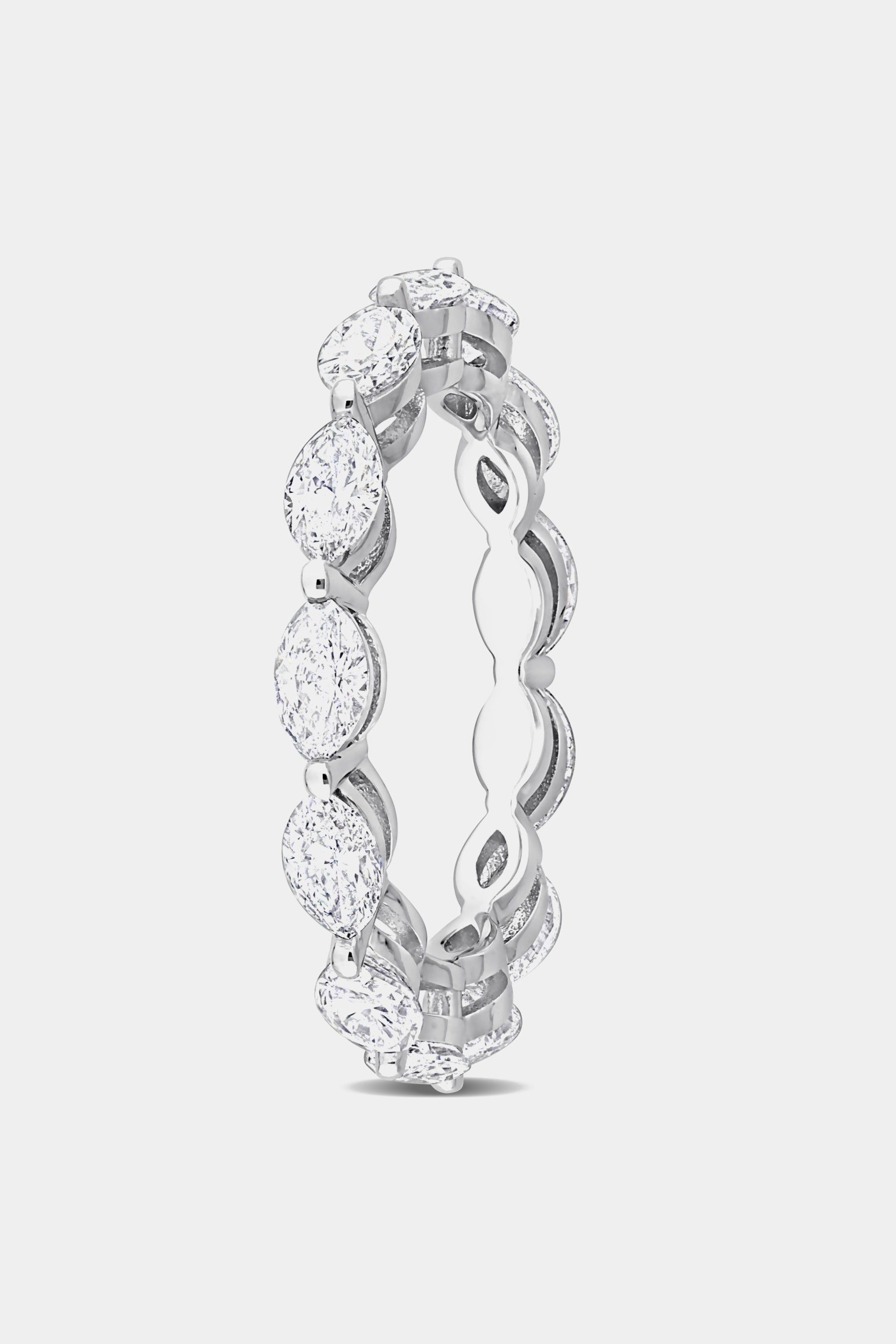 Diamond Marquise-Cut Eternity 14k White Gold Ring sold by Lord & Taylor product image thumbnail 6