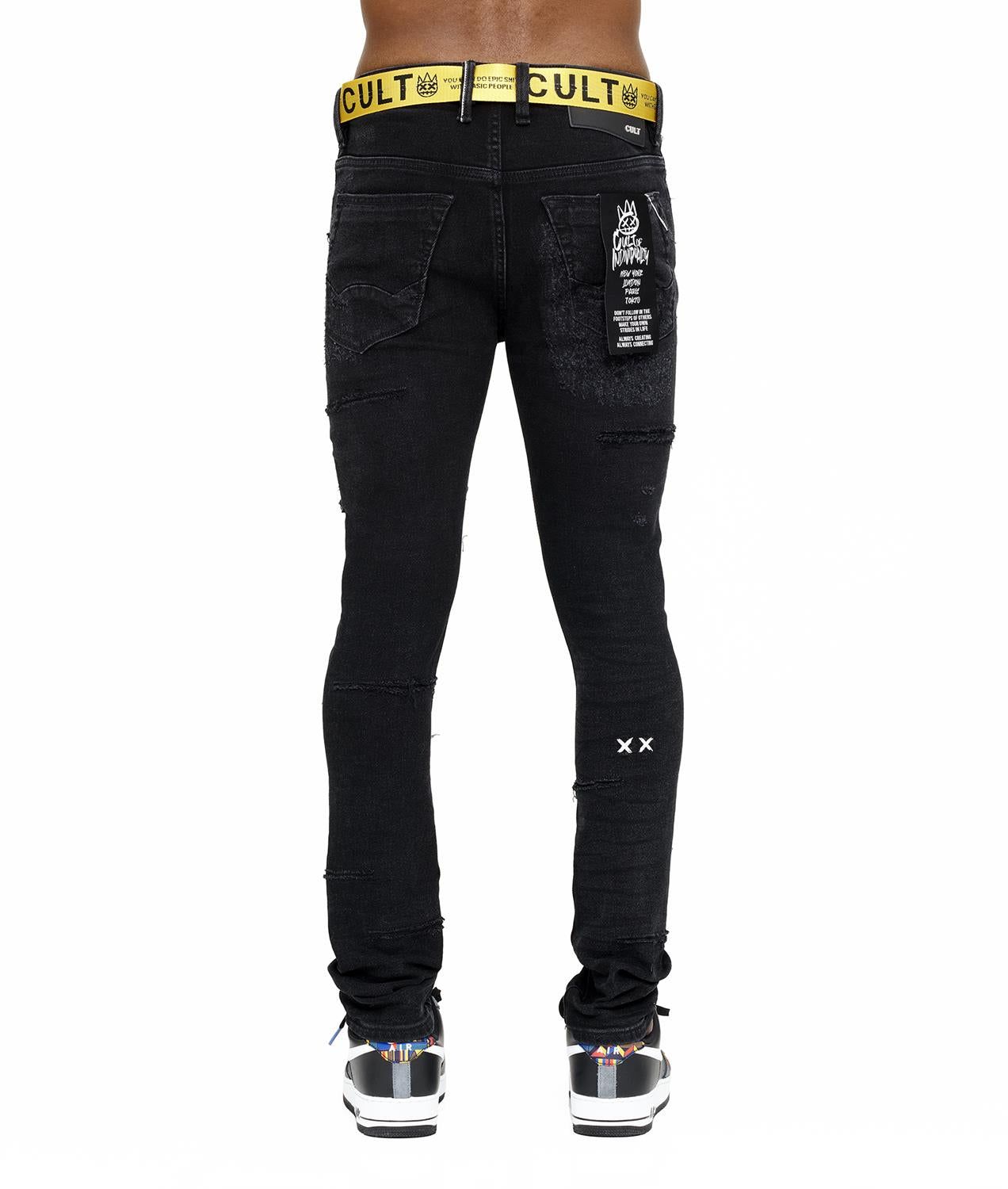 Punk Destruction Super Skinny Jeans with Logo Belt sold by Lord & Taylor product image thumbnail 4