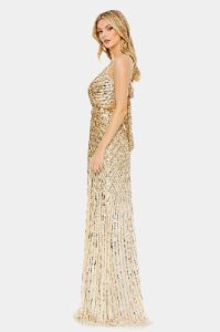 Sequined Faux Wrap Sleeveless Gown sold by Lord & Taylor