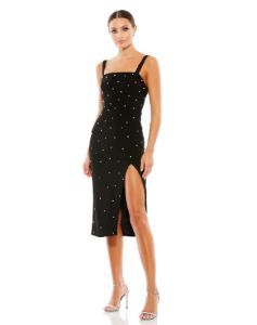 Sleeveless Pearl Encrusted Square Neck Midi Dress sold by Lord & Taylor