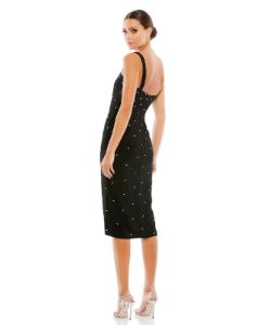 Sleeveless Pearl Encrusted Square Neck Midi Dress sold by Lord & Taylor