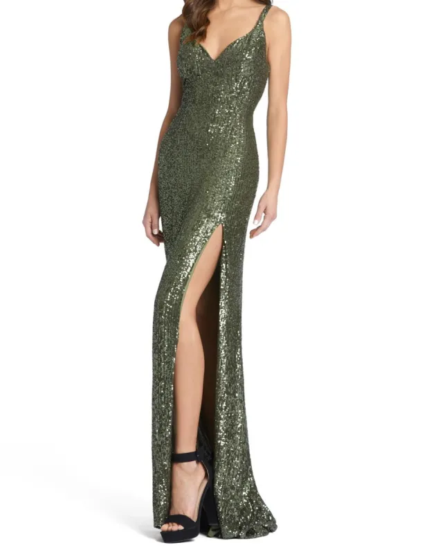 Sequin Slit Gown sold by Lord & Taylor