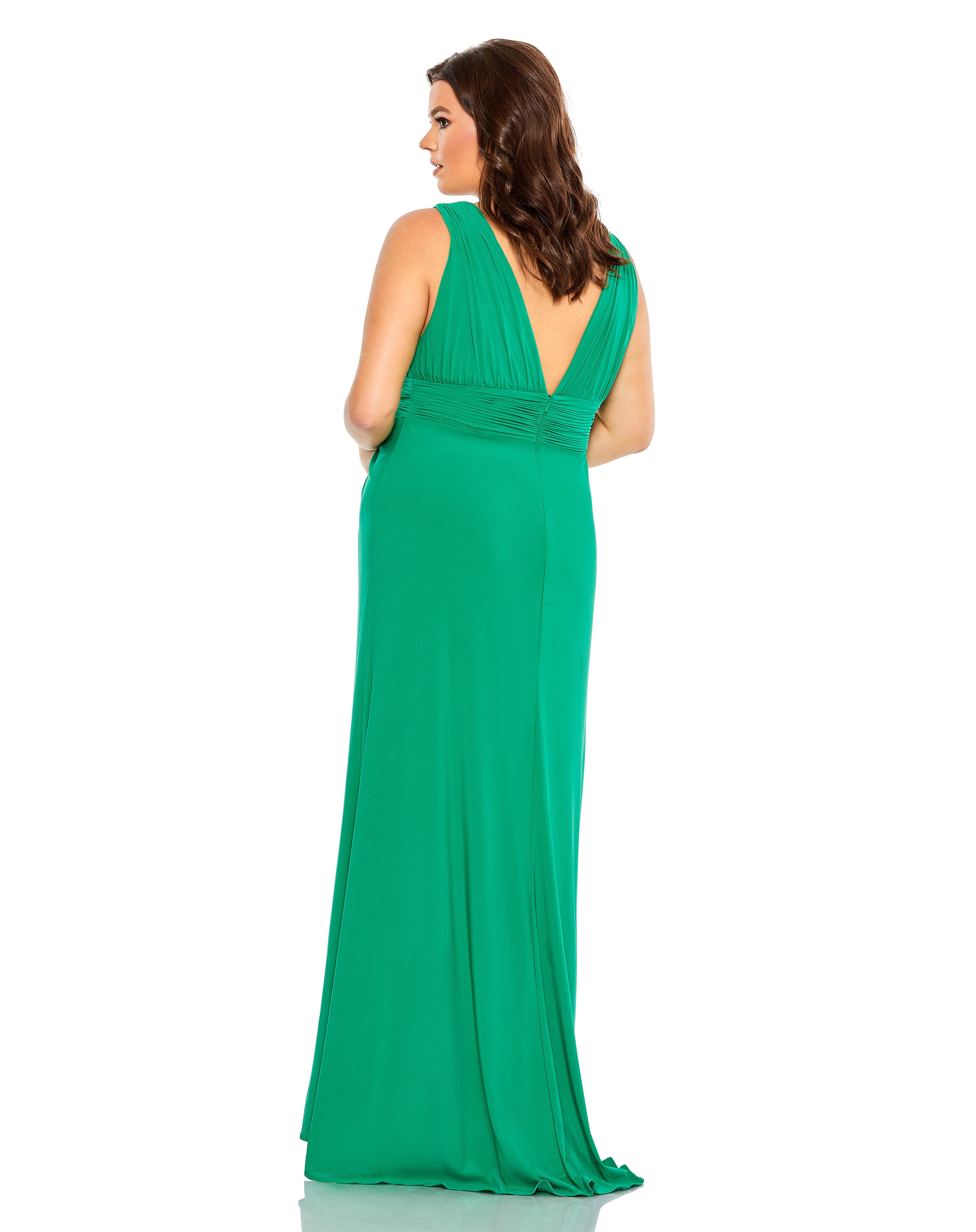 Draped V Neck Sleeveless A Line Gown sold by Lord & Taylor product image thumbnail 7